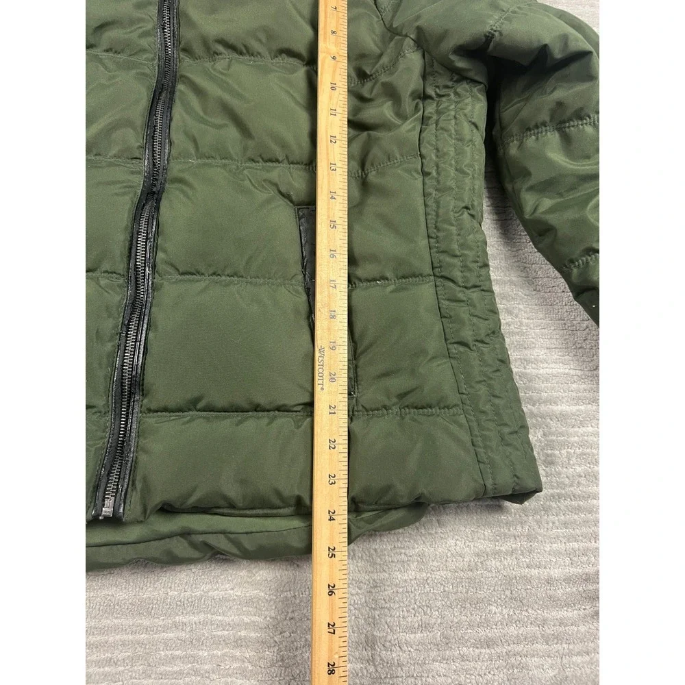 Old Navy‎ Puffer Jacket Womens L Olive Green Faux Fur Hood Quilted Winter Coat